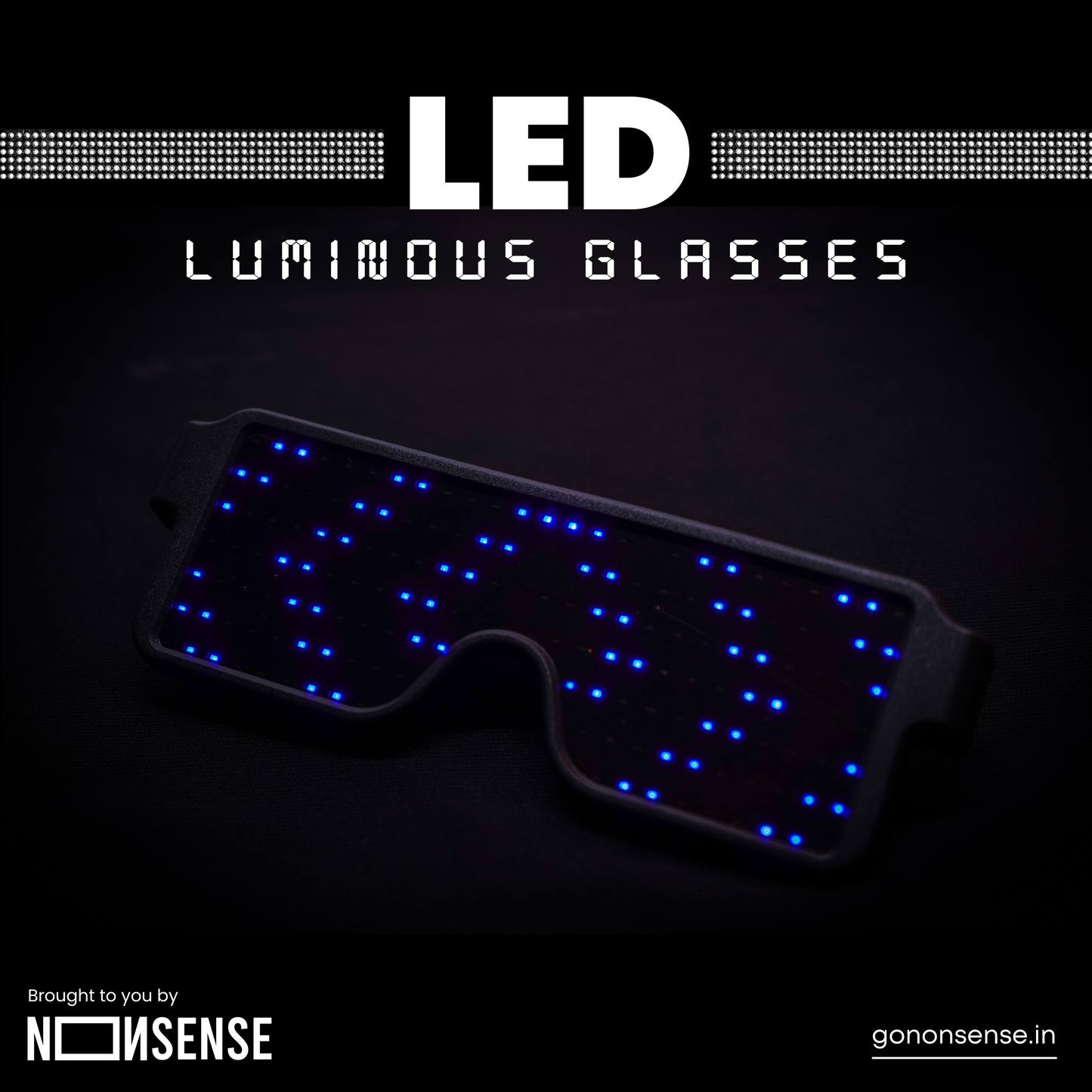 Nonsense LED Wireless Luminous Party Glasses (Rechargeable)