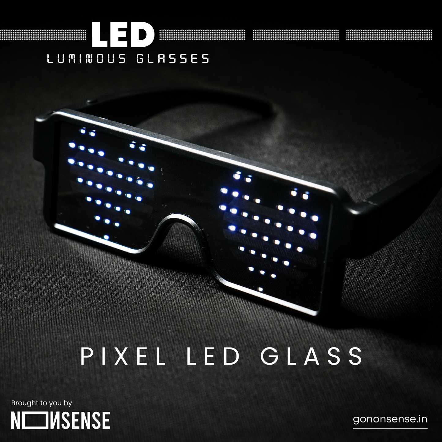 Nonsense LED Wireless Luminous Party Glasses (Rechargeable)
