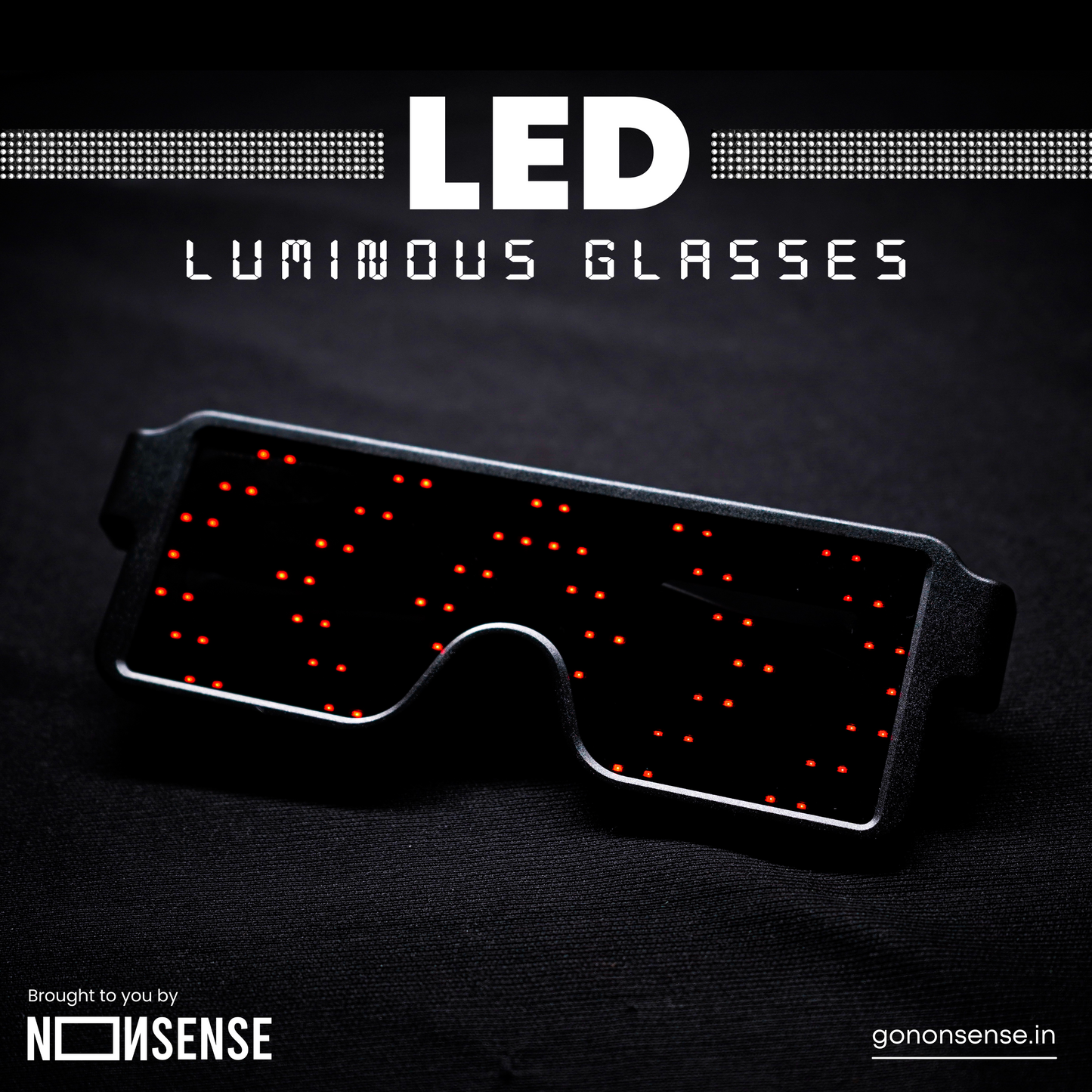 Nonsense LED Wireless Luminous Party Glasses (Rechargeable)