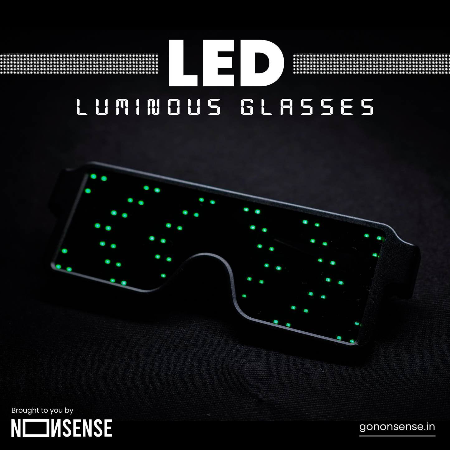 Nonsense LED Wireless Luminous Party Glasses (Rechargeable)