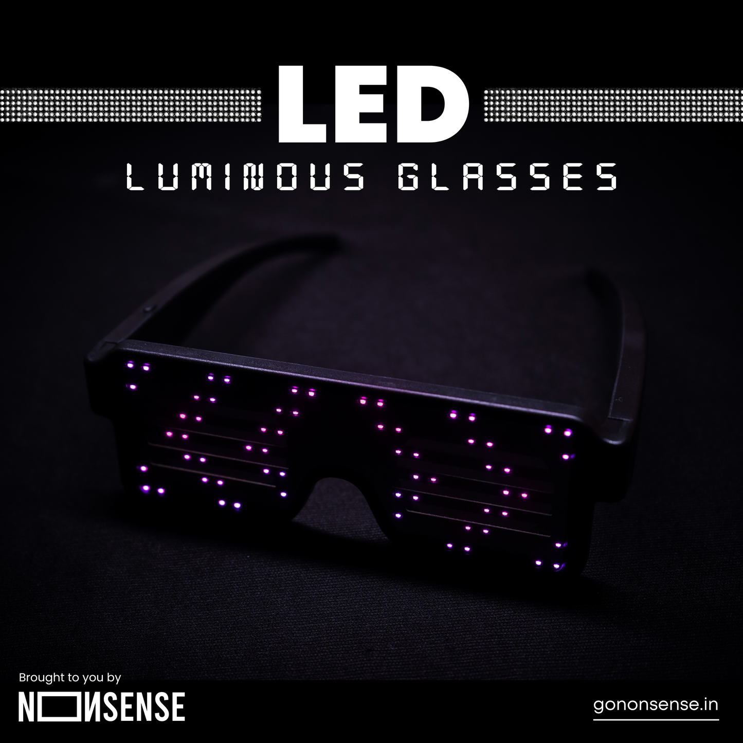 Nonsense LED Wireless Luminous Party Glasses (Rechargeable)