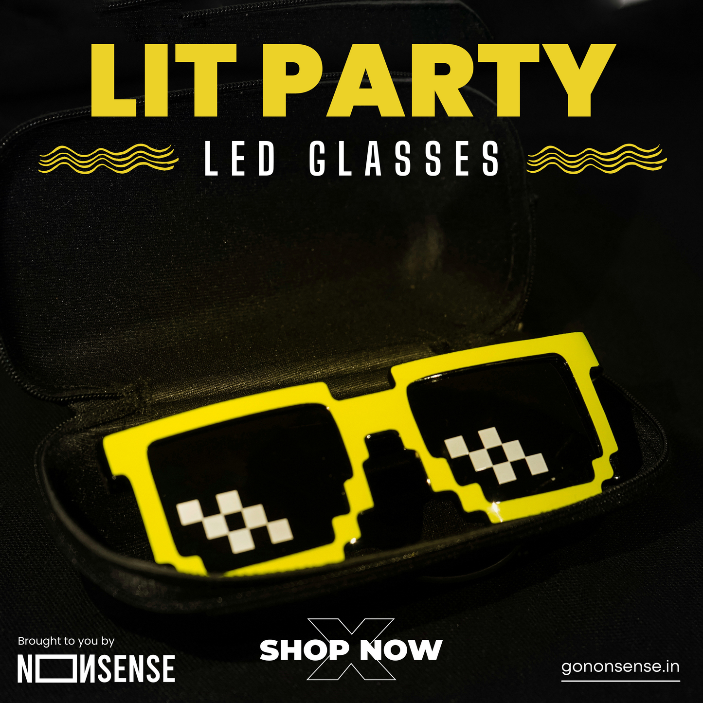 Nonsense LED Wireless Pixel Glow Glasses