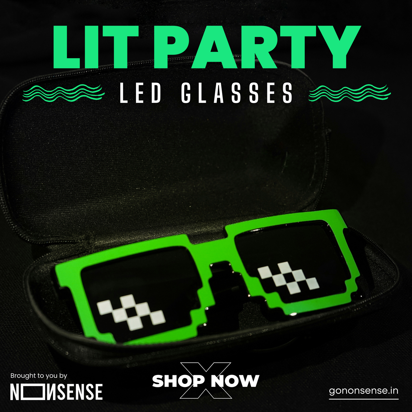 Nonsense LED Wireless Pixel Glow Glasses