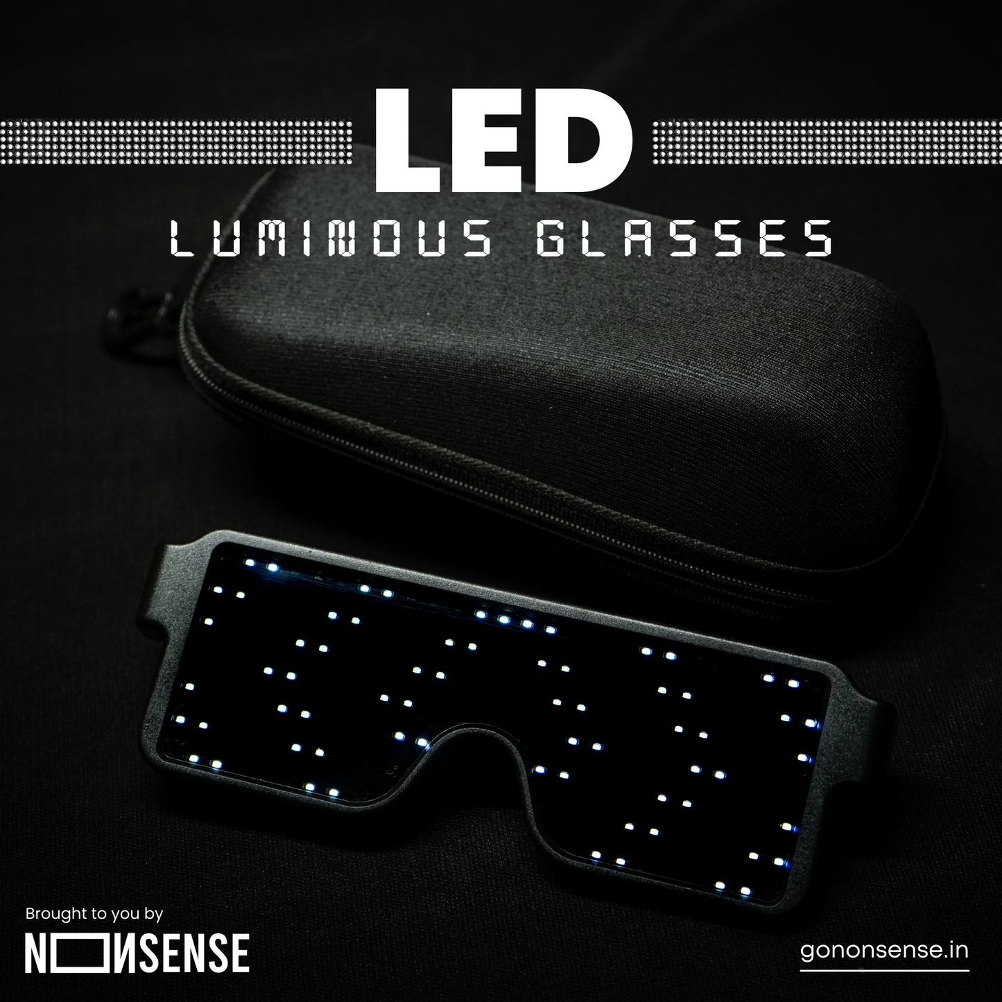 Nonsense LED Wireless Luminous Party Glasses (Rechargeable)