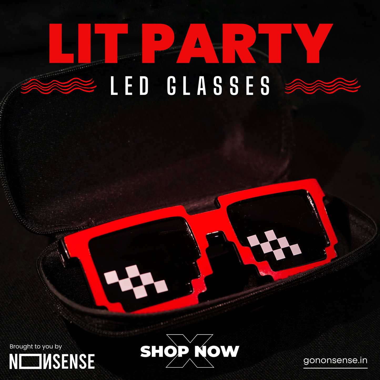 Nonsense LED Wireless Pixel Glow Glasses