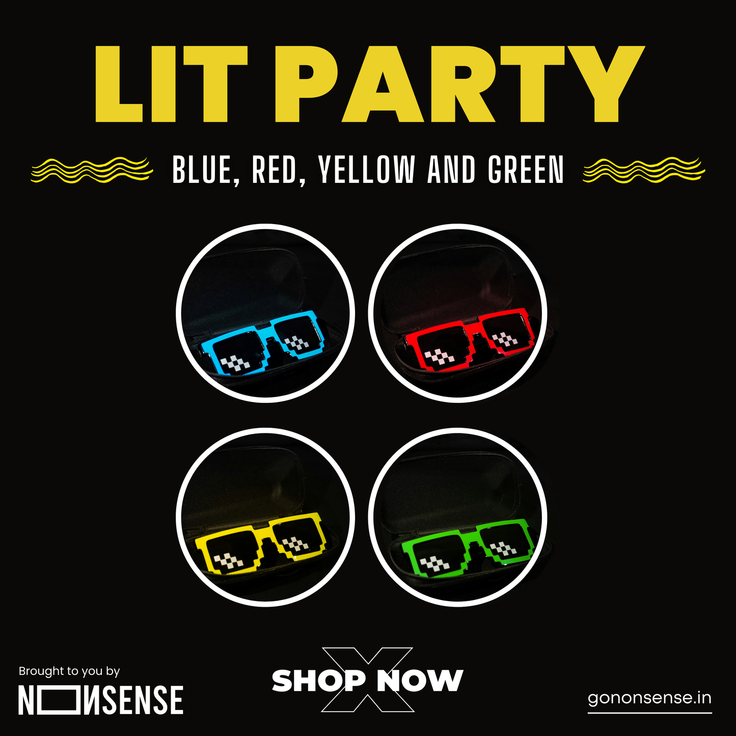 Nonsense LED Wireless Pixel Glow Glasses