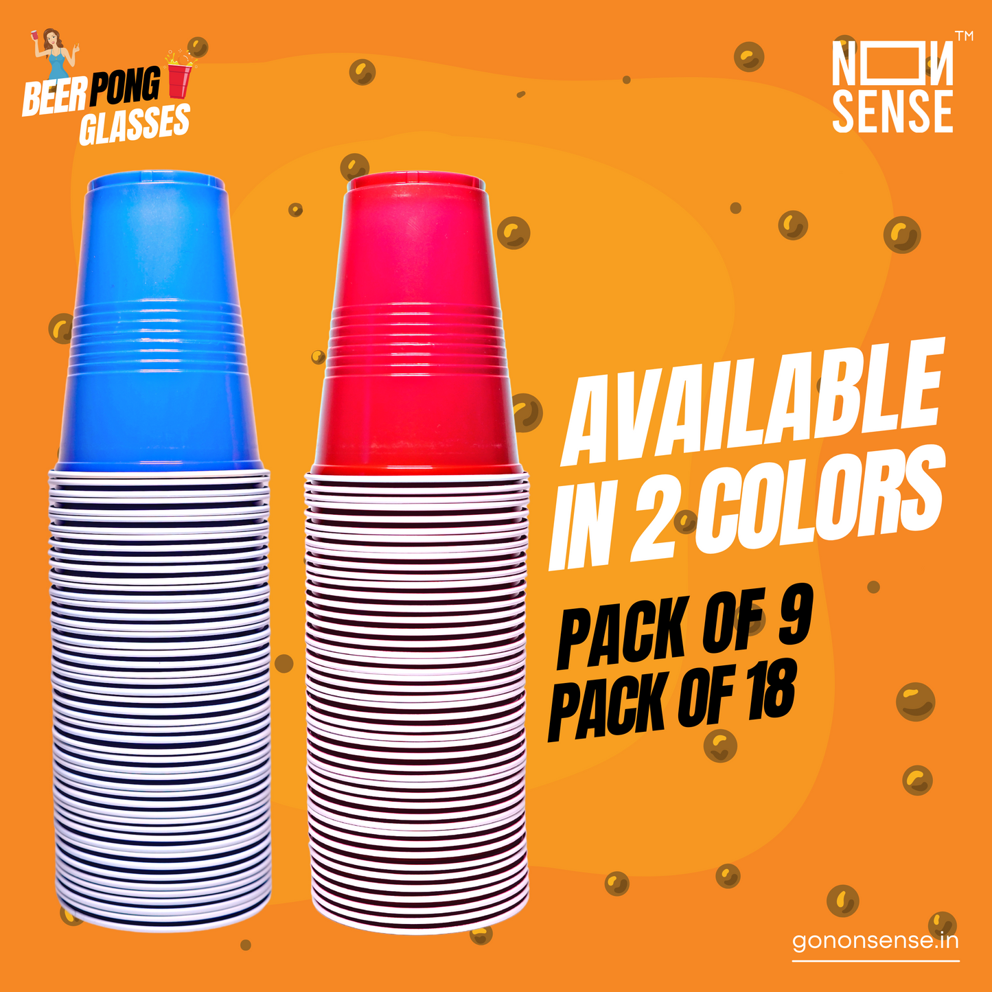 Nonsense Beer Pong Party Glasses